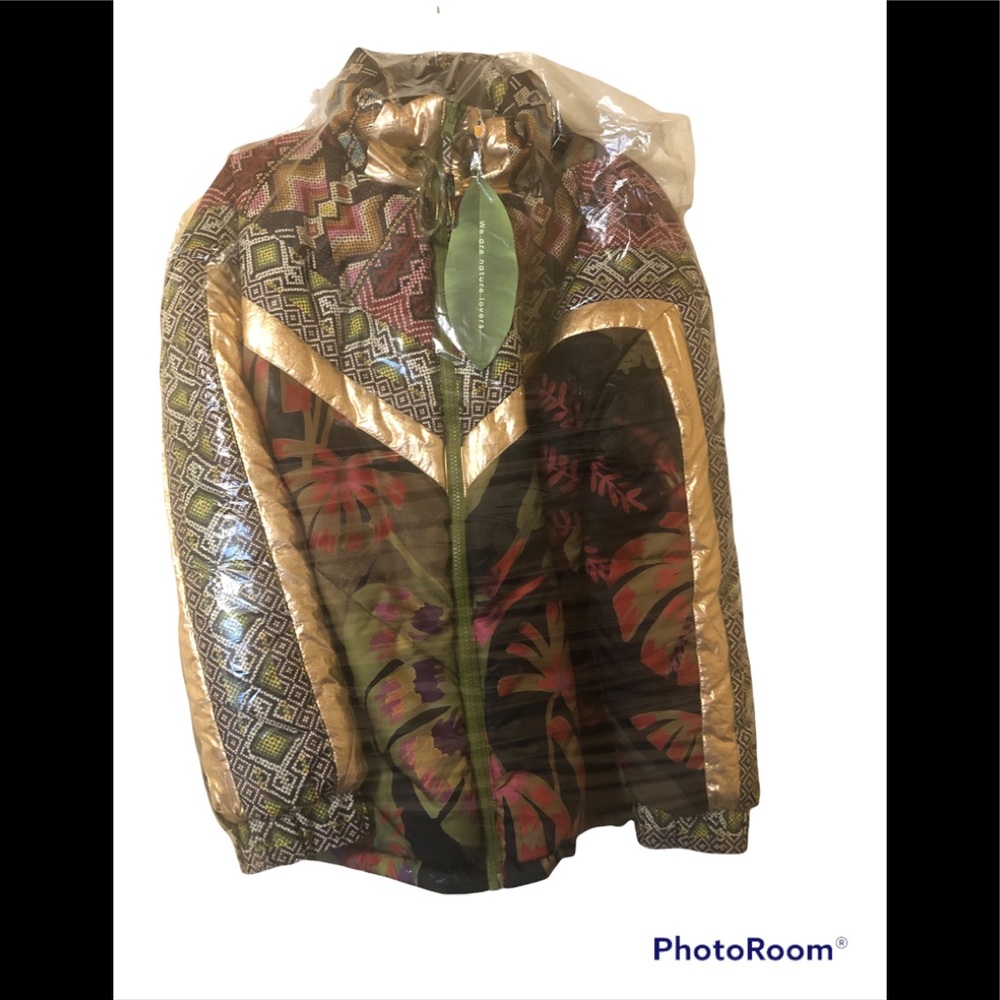 Farm Rio Tropical Rauti Metallic Revers Puffer Jacket - Picture 8 of 10